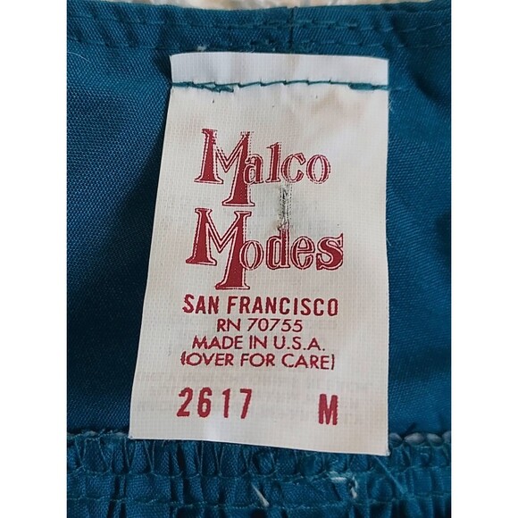 Vintage 70’s Ladies Malco Modes Teal Square Dance SS Top W/Puff Sleeves Size M - Picture 3 of 6